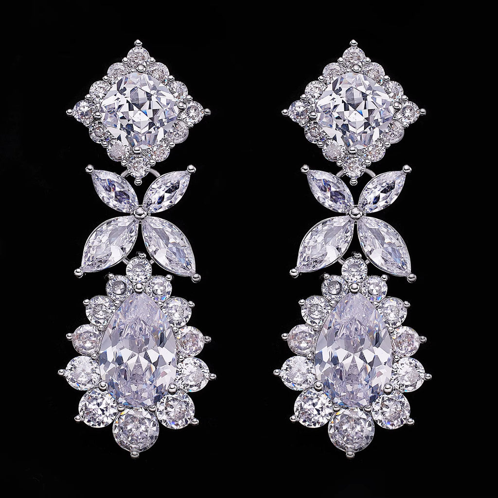 2024 Hot Selling 4-Piece Cubic Zirconia Bridal Jewelry Set, Dubai Nigeria Crystal Wedding Jewelry Set