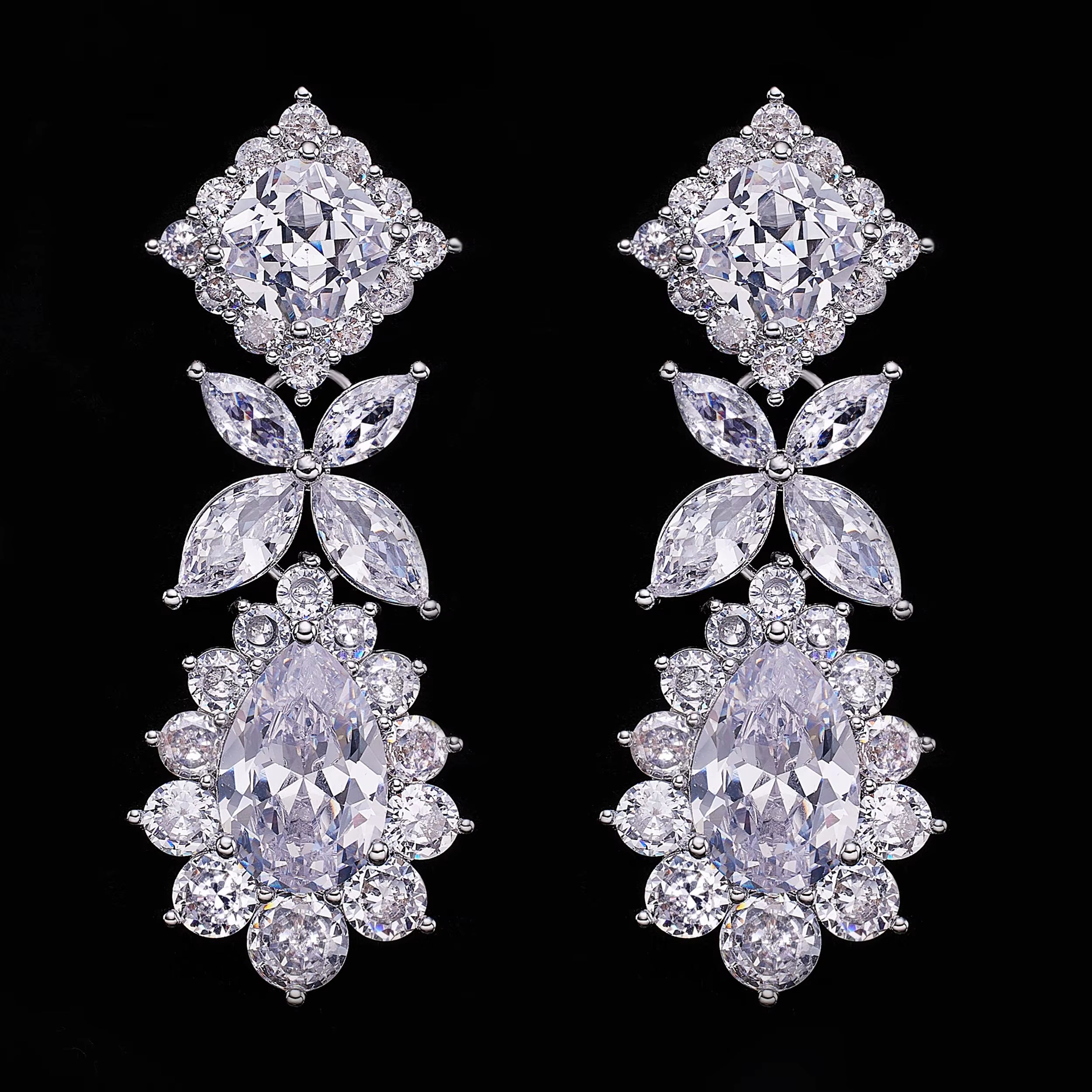 2024 Hot Selling 4-Piece Cubic Zirconia Bridal Jewelry Set, Dubai Nigeria Crystal Wedding Jewelry Set