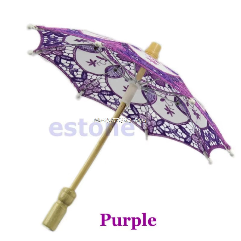 Hot Selling New Embroidered Lace Parasol Wedding Umbrella Dropshipping