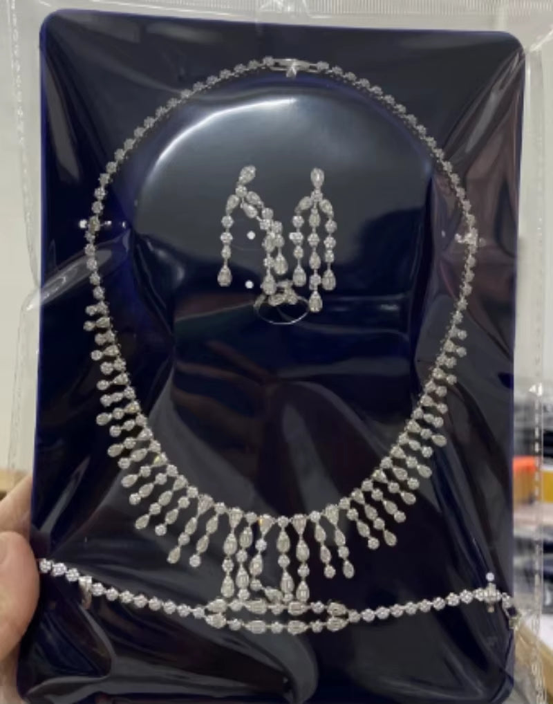 2023 Hot Selling Cubic Zirconia Bridal Wedding Jewelry Set Bridal 4-Piece Set Women'S Jewelry Set Jewelry Brand Reproduction