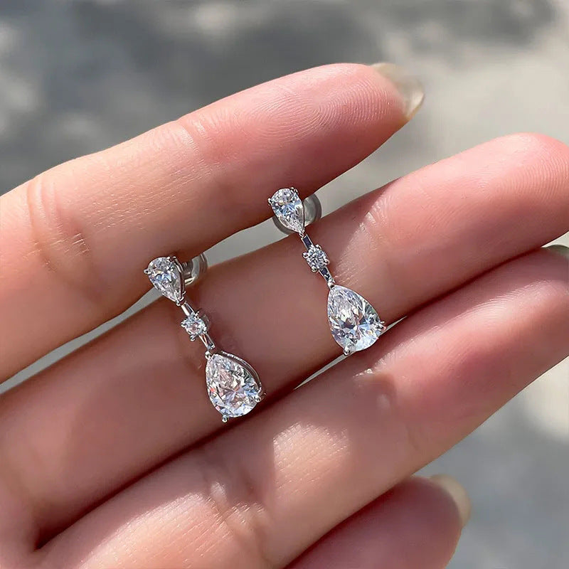 Drop-shaped Bridal Earrings