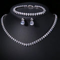 Gorgeous Buling AAA Clear round Cubic Zirconia Wedding Bridal Necklace Earrings Party Jewelry Set for Women