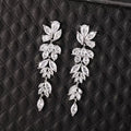 Luxury Pear Shape Marquise Zircon Bridal Earrings AAA Shiny CZ Long Drop Dangle Earring Wedding Jewelry