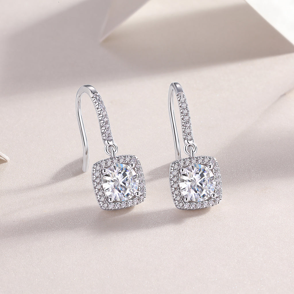 Moissanite Silver Plated Platinum Stud Earrings