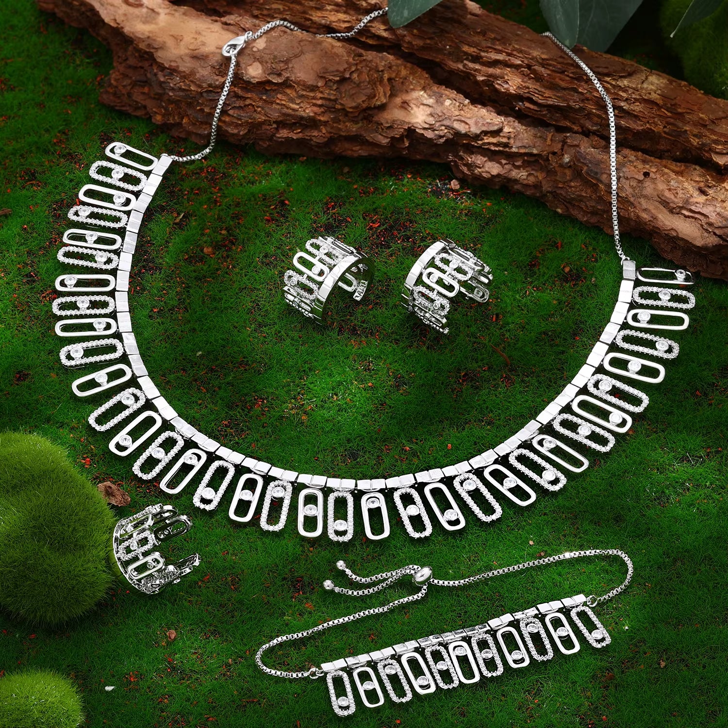 2023 Hot Selling Cubic Zirconia Bridal Wedding Jewelry Set Bridal 4-Piece Set Women'S Jewelry Set Jewelry Brand Reproduction