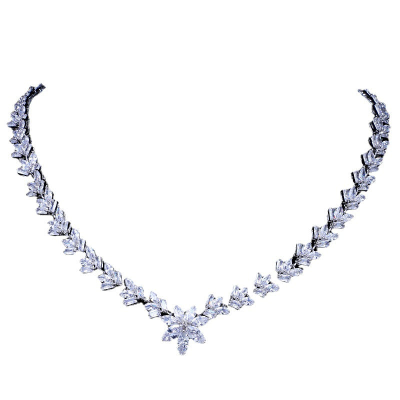 Bridal Two-piece Design Simple Flower Necklace
