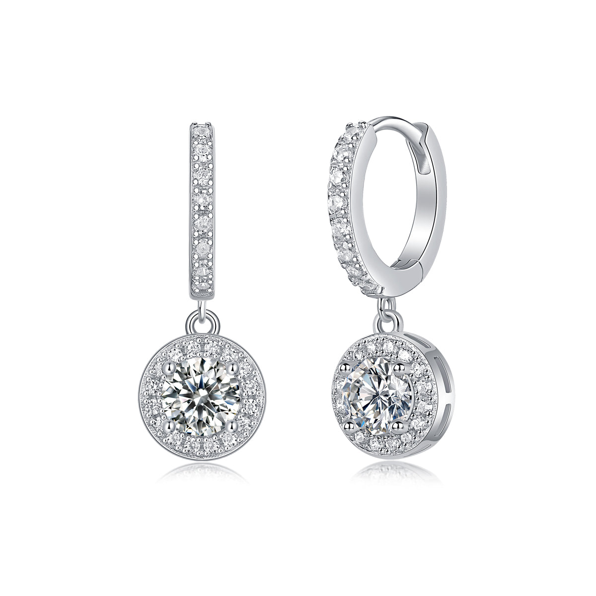 Earrings Set With 0.5-carat Top-quality Moissanite S925 Silver And Platinum-plated Stud Earrings,