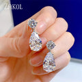 Luxury Transparent Zircon Water Drop Dangle Earrings for Women Shinny CZ Bridal Wedding Jewelry