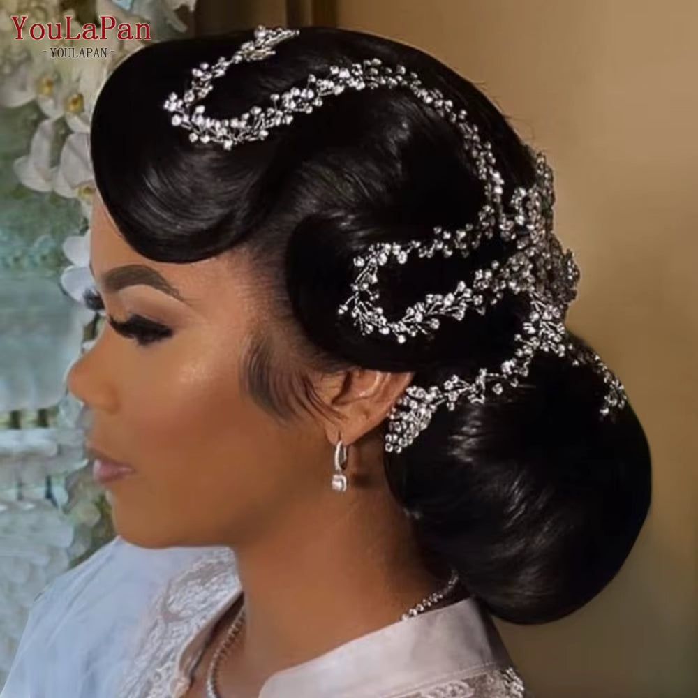 Bohemian Bridal Hair Accessories Crystal Rhinestone Headpiece Bridal Headband Wedding Tiara Hair Jewelry Headwear HP394