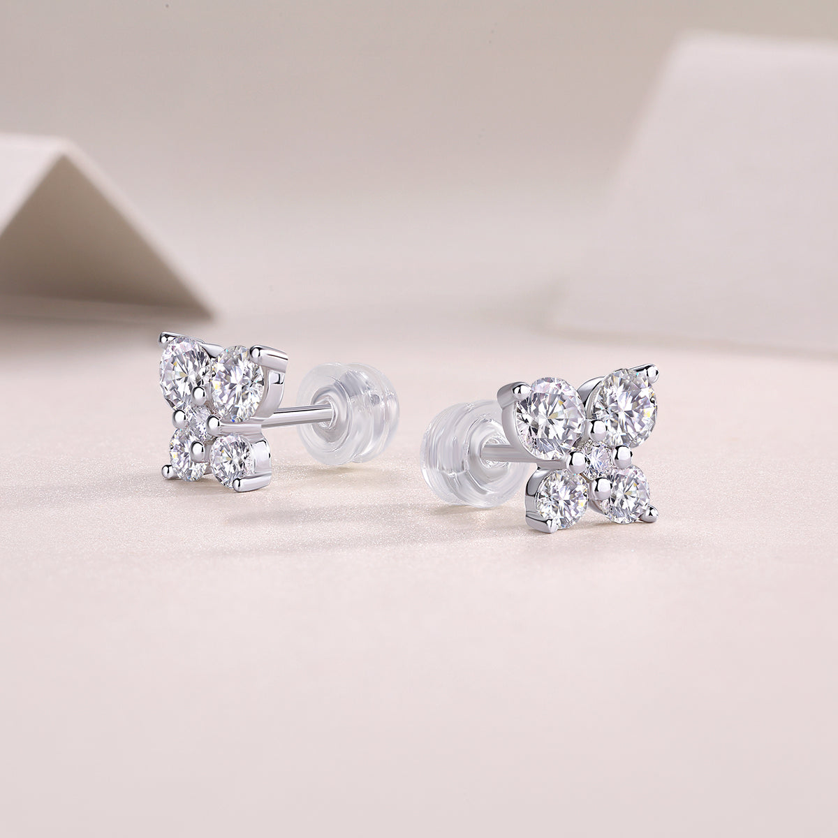 Silver Plated Platinum Stud Earrings
