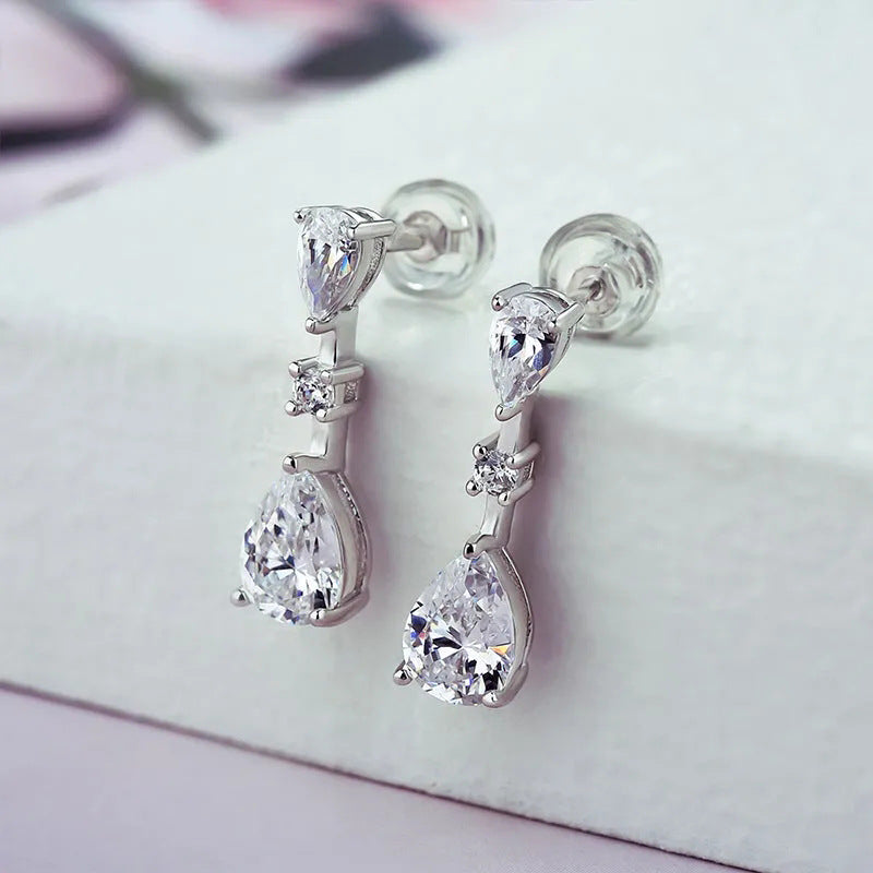 Drop-shaped Bridal Earrings