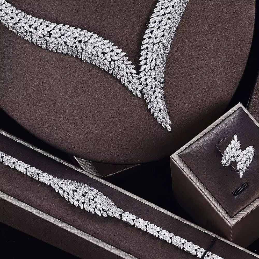 2023 Hot Selling Cubic Zirconia Bridal Wedding Jewelry Set Bridal 4-Piece Set Women'S Jewelry Set Jewelry Brand Reproduction