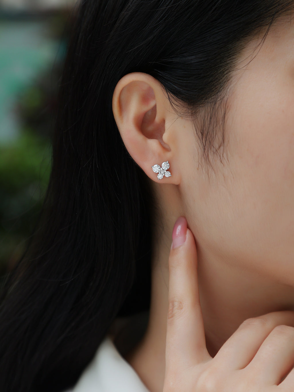 Silver Plated Platinum Stud Earrings