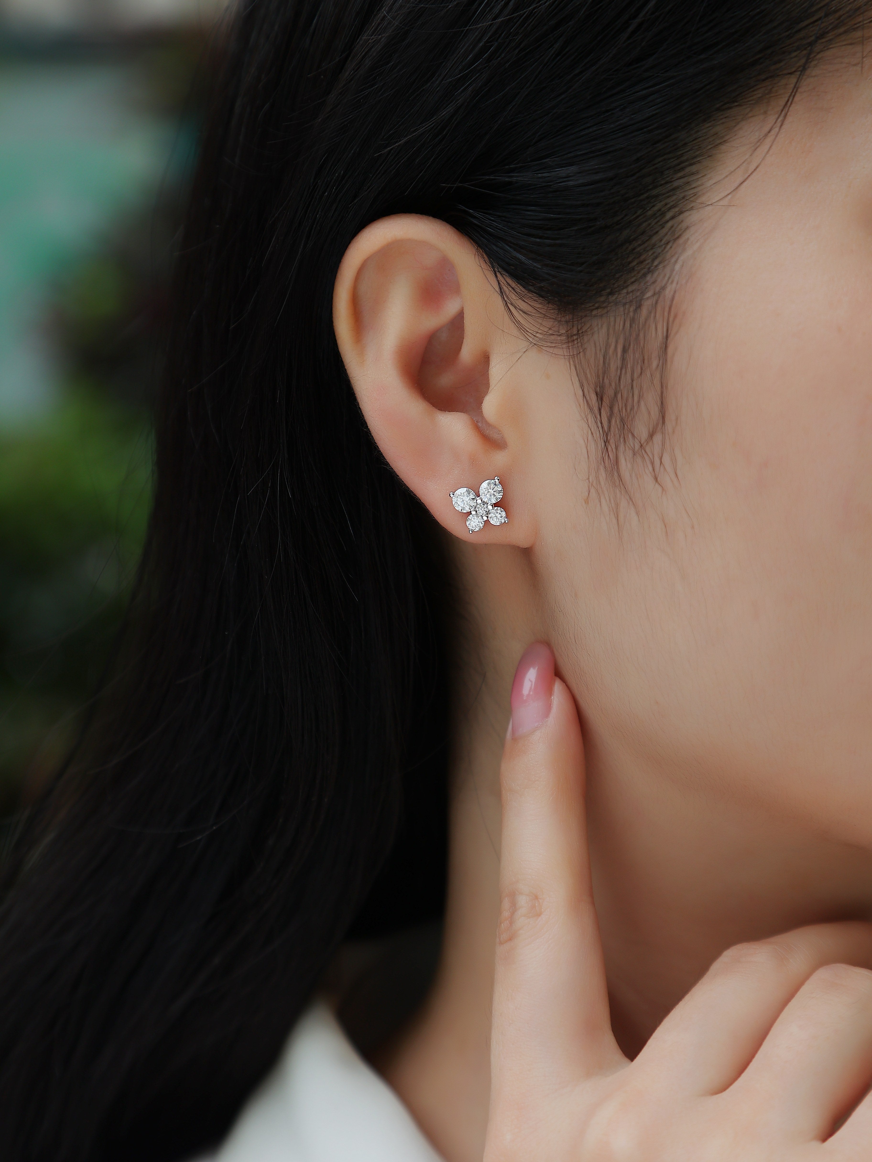 Silver Plated Platinum Stud Earrings