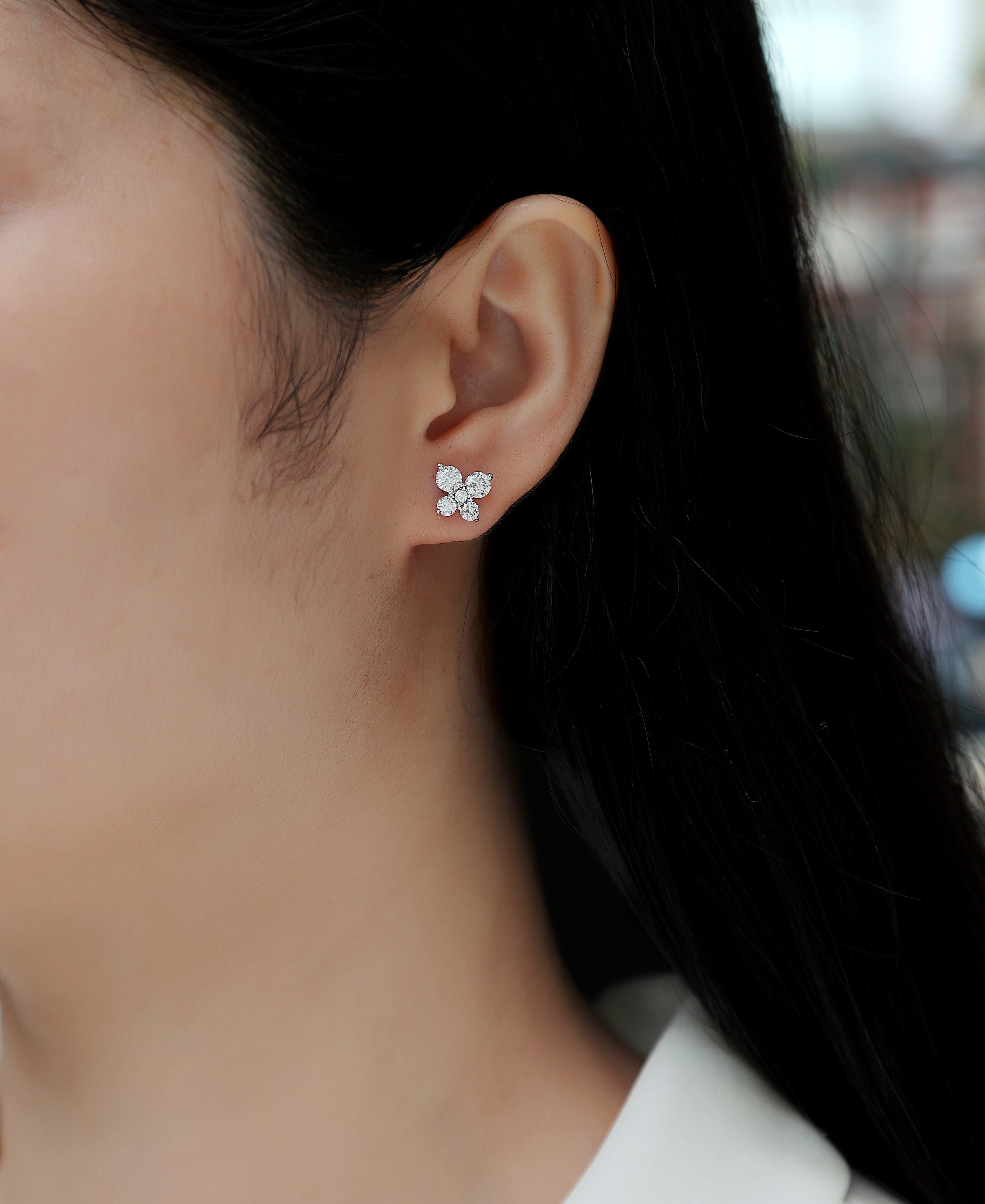 Silver Plated Platinum Stud Earrings