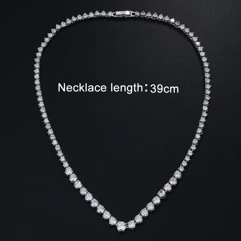 AAA Zircons Stunning round CZ Crystal Necklaces and Luxury Bridal Party Jewelry for Wedding