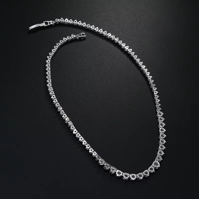 AAA Zircons Stunning round CZ Crystal Necklaces and Luxury Bridal Party Jewelry for Wedding